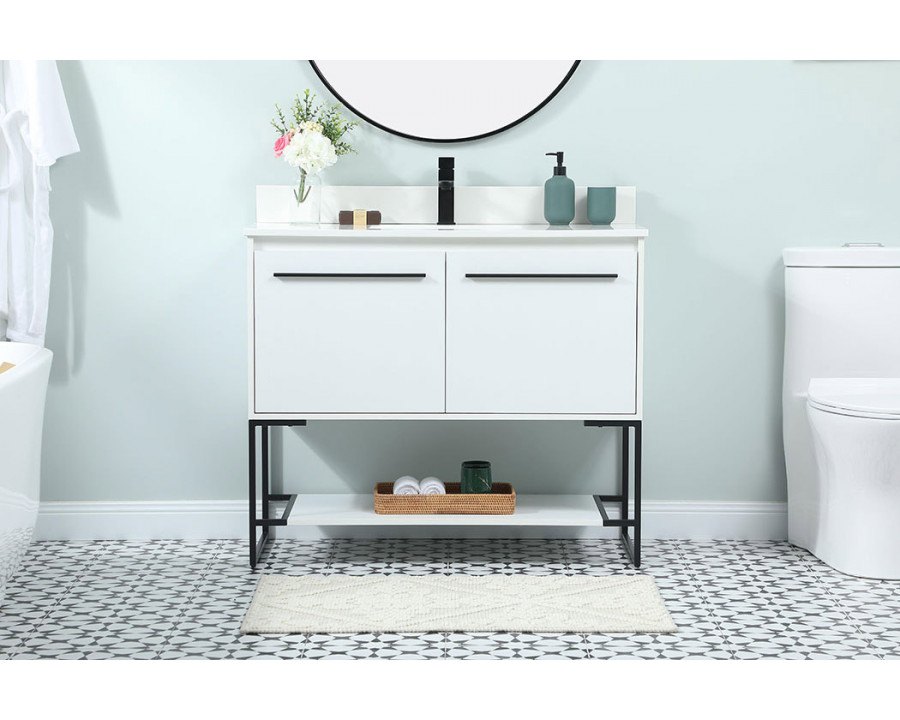 Elegant Bathroom Vanity - White (VF42540MWH-BS)