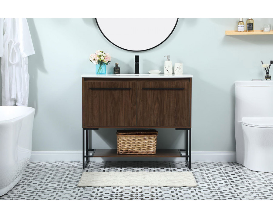 Elegant Bathroom Vanity - Walnut (VF42540MWT)