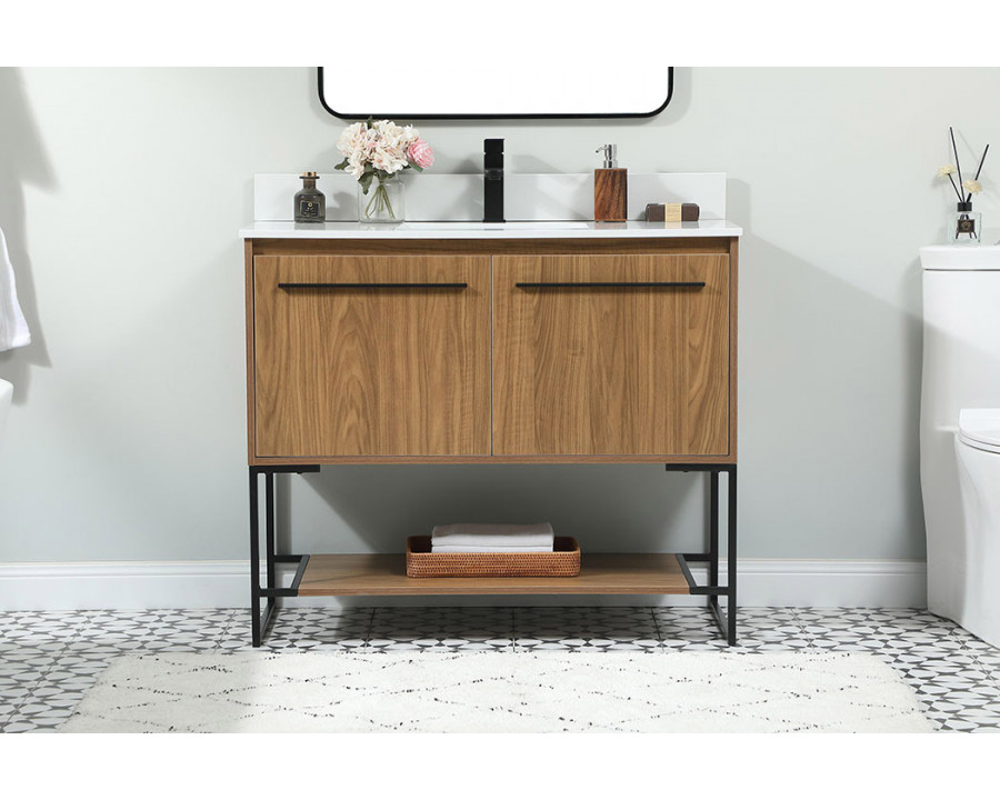 Elegant Bathroom Vanity - Walnut Brown (VF42540WB-BS)