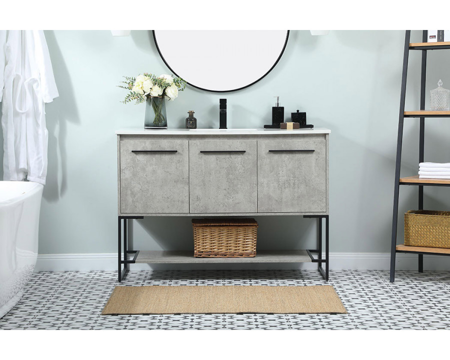 Elegant Bathroom Vanity - Concrete Gray (VF42548MCG)