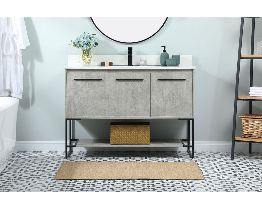 Elegant Bathroom Vanity - Concrete Gray (VF42548MCG-BS)