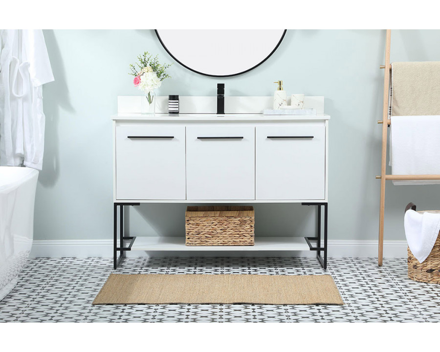 Elegant Bathroom Vanity - White (VF42548MWH-BS)