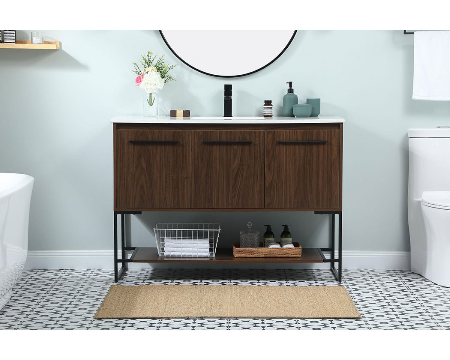 Elegant Bathroom Vanity - Walnut (VF42548MWT)