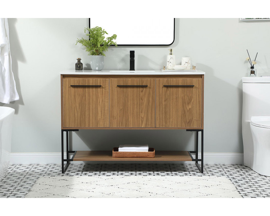 Elegant Bathroom Vanity - Walnut Brown (VF42548WB)