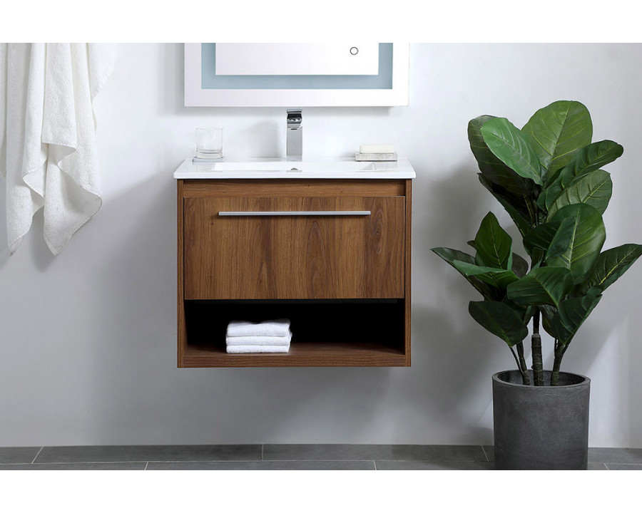 Elegant Bathroom Vanity - Walnut Brown, L 24" (VF43024WB)