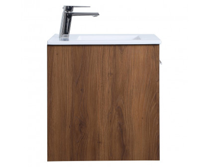 Elegant Bathroom Vanity - Walnut Brown, L 24" (VF43024WB)