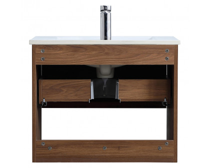 Elegant Bathroom Vanity - Walnut Brown, L 24" (VF43024WB)