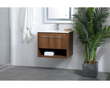 Elegant Bathroom Vanity - Walnut Brown, L 24" (VF43024WB)