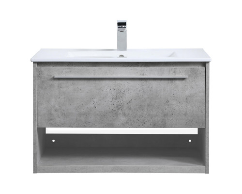 Elegant Bathroom Vanity - Concrete Gray, L 30" (VF43030CG)