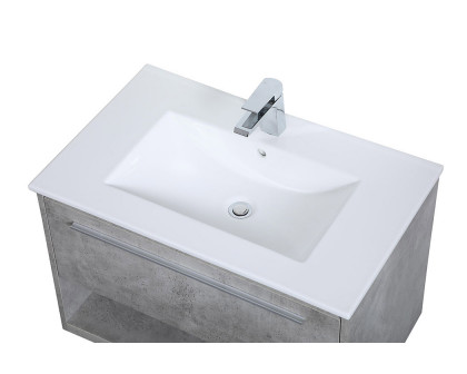 Elegant Bathroom Vanity - Concrete Gray, L 30" (VF43030CG)