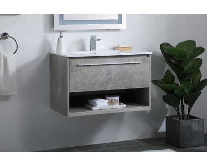 Elegant Bathroom Vanity - Concrete Gray, L 30" (VF43030CG)