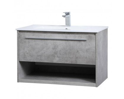 Elegant Bathroom Vanity - Concrete Gray, L 30" (VF43030CG)