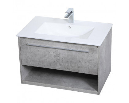 Elegant Bathroom Vanity - Concrete Gray, L 30" (VF43030CG)