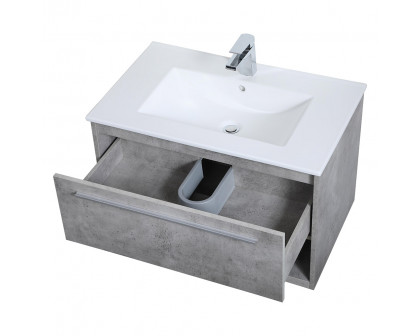 Elegant Bathroom Vanity - Concrete Gray, L 30" (VF43030CG)