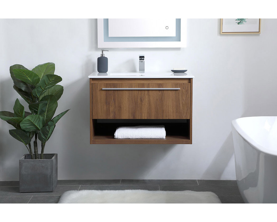 Elegant Bathroom Vanity - Walnut Brown, L 30" (VF43030WB)