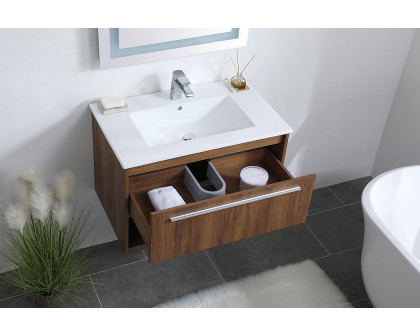 Elegant Bathroom Vanity - Walnut Brown, L 30" (VF43030WB)