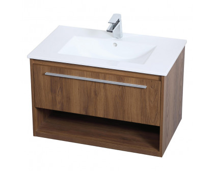 Elegant Bathroom Vanity - Walnut Brown, L 30" (VF43030WB)