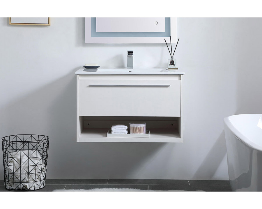 Elegant Bathroom Vanity - White, L 30" (VF43030WH)