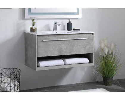 Elegant Bathroom Vanity - Concrete Gray, L 36" (VF43036CG)