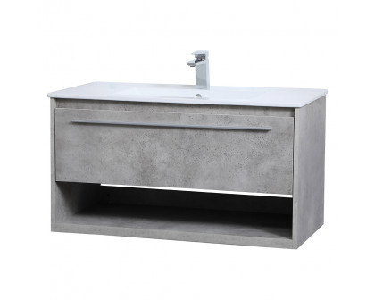 Elegant Bathroom Vanity - Concrete Gray, L 36" (VF43036CG)