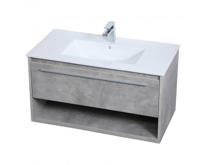 Elegant Bathroom Vanity - Concrete Gray, L 36" (VF43036CG)