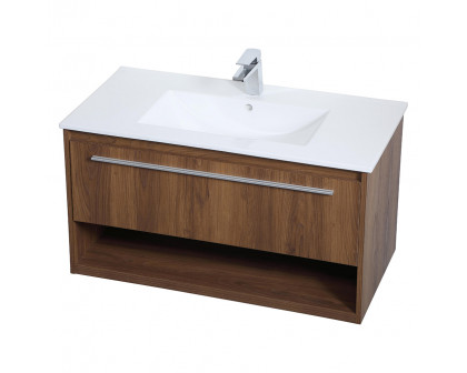 Elegant Bathroom Vanity - Walnut Brown, L 36" (VF43036WB)