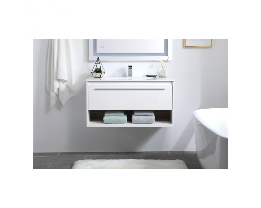 Elegant Bathroom Vanity - White, L 36" (VF43036WH)