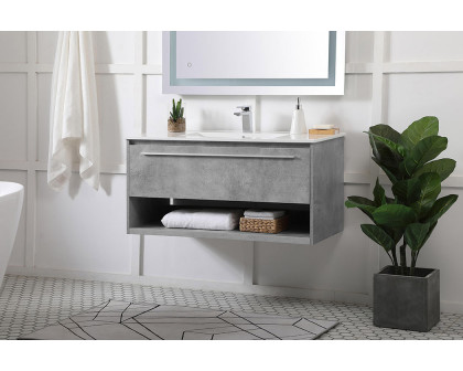 Elegant Bathroom Vanity - Concrete Gray, L 40" (VF43040CG)