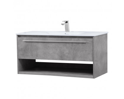 Elegant Bathroom Vanity - Concrete Gray, L 40" (VF43040CG)