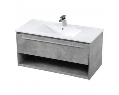 Elegant Bathroom Vanity - Concrete Gray, L 40" (VF43040CG)