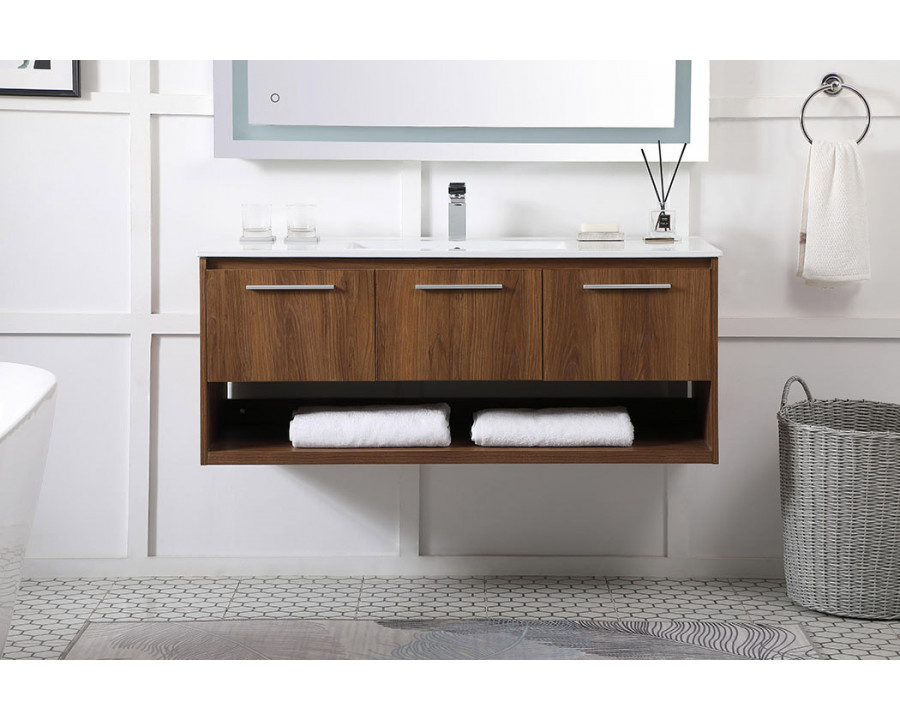 Elegant Bathroom Vanity - Walnut Brown (VF43048WB)