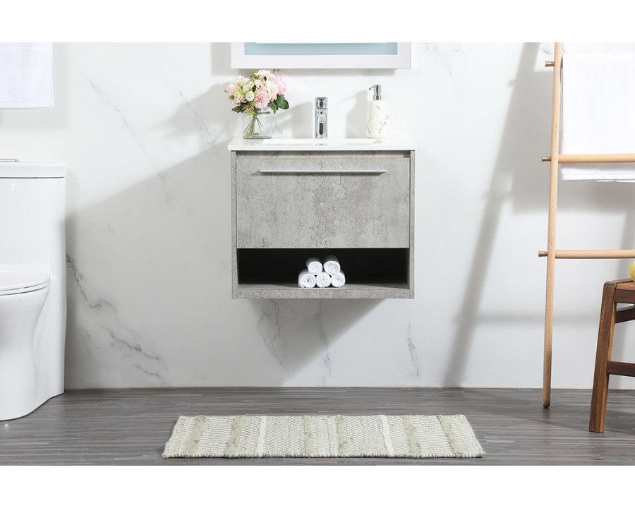 Elegant Bathroom Vanity - Concrete Gray (VF43524MCG)