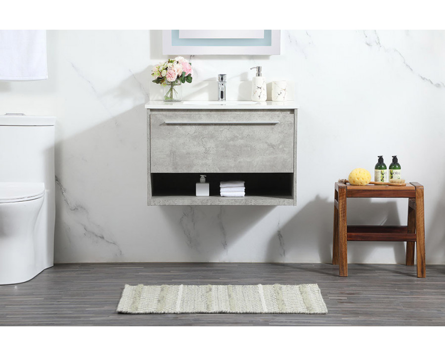 Elegant Bathroom Vanity - Concrete Gray (VF43530MCG-BS)