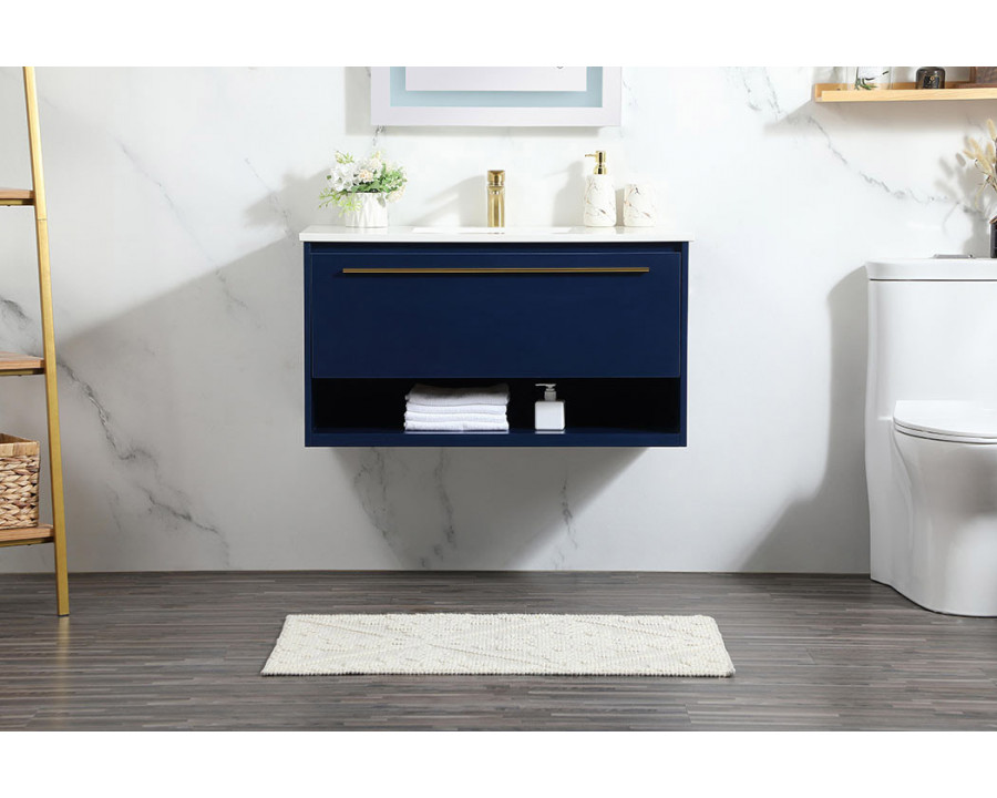 Elegant Bathroom Vanity - Blue (VF43536MBL)