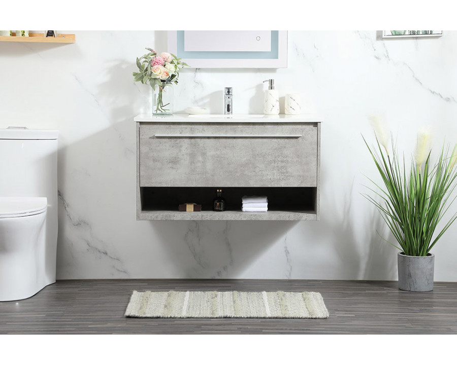 Elegant Bathroom Vanity - Concrete Gray (VF43536MCG)