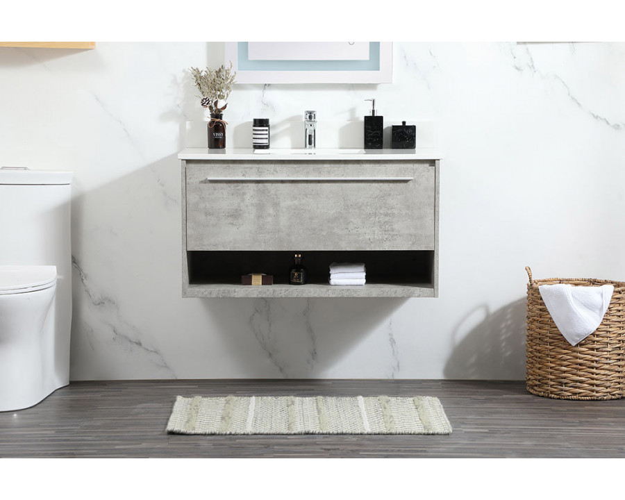 Elegant Bathroom Vanity - Concrete Gray (VF43536MCG-BS)