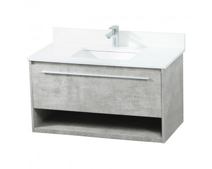 Elegant Bathroom Vanity - Concrete Gray (VF43536MCG-BS)