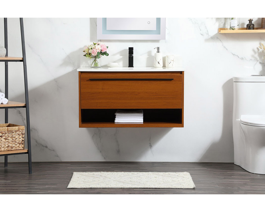 Elegant Bathroom Vanity - Teak (VF43536MTK-BS)