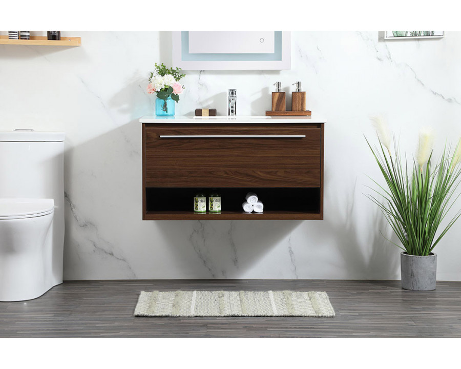 Elegant Bathroom Vanity - Walnut (VF43536MWT)