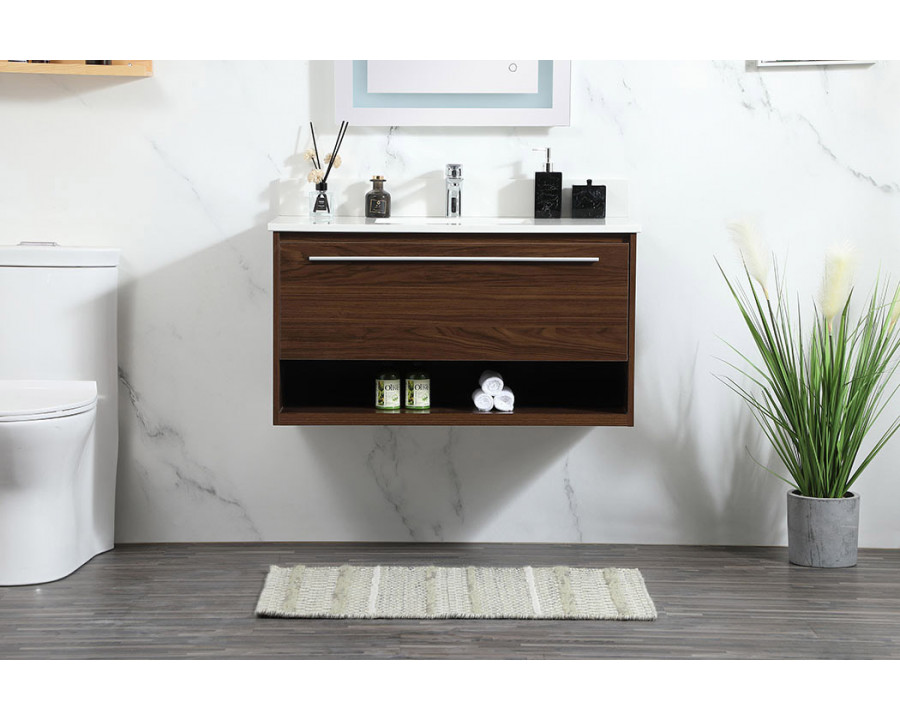 Elegant Bathroom Vanity - Walnut (VF43536MWT-BS)