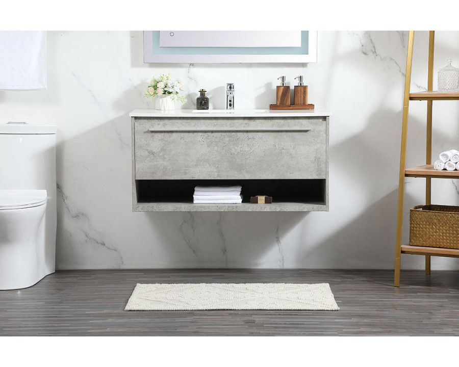 Elegant Bathroom Vanity - Concrete Gray (VF43540MCG)