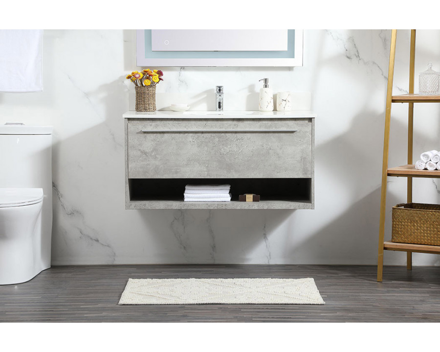 Elegant Bathroom Vanity - Concrete Gray (VF43540MCG-BS)