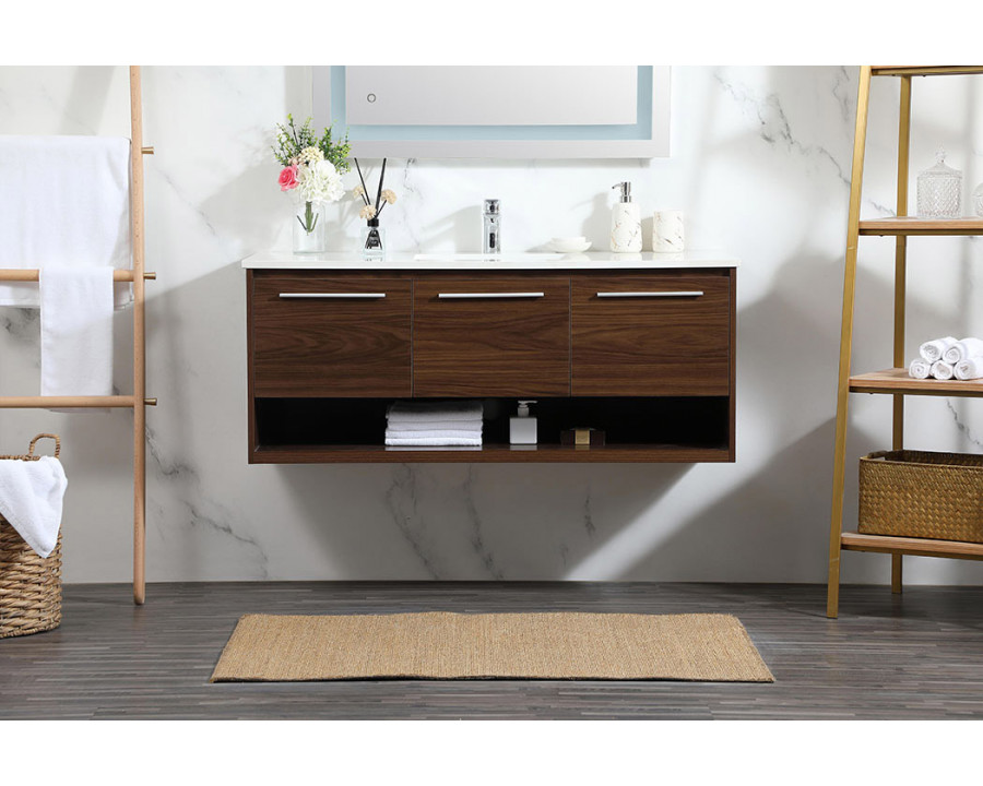 Elegant Bathroom Vanity - Walnut (VF43548MWT)