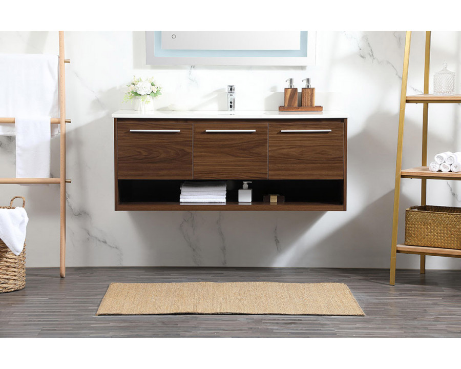 Elegant Bathroom Vanity - Walnut (VF43548MWT-BS)