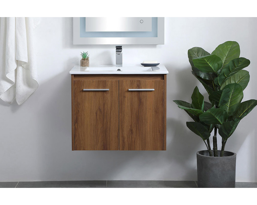 Elegant Bathroom Vanity - Walnut Brown, L 24" (VF44024WB)