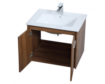 Elegant Bathroom Vanity - Walnut Brown, L 24" (VF44024WB)