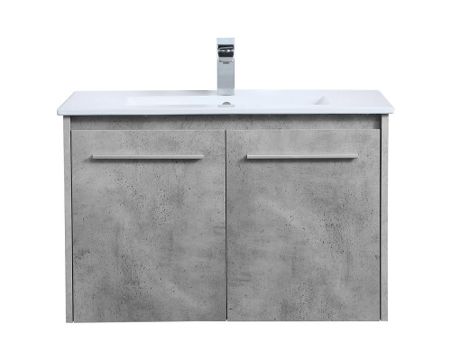 Elegant Bathroom Vanity - Concrete Gray, L 30" (VF44030CG)