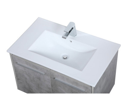 Elegant Bathroom Vanity - Concrete Gray, L 30" (VF44030CG)