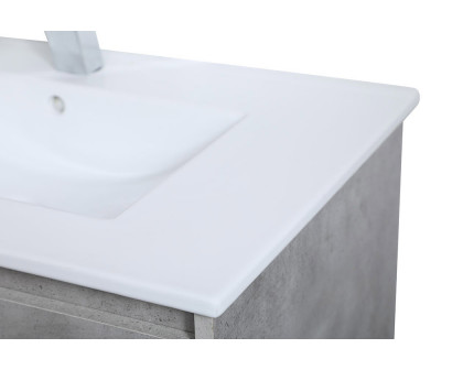 Elegant Bathroom Vanity - Concrete Gray, L 30" (VF44030CG)