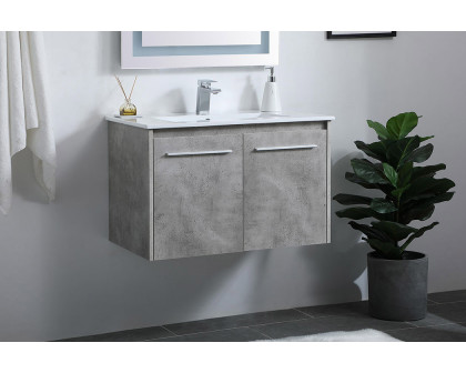 Elegant Bathroom Vanity - Concrete Gray, L 30" (VF44030CG)